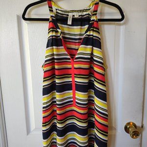 Tacera Women Tank Top Size XL Striped Sleeveless Halter